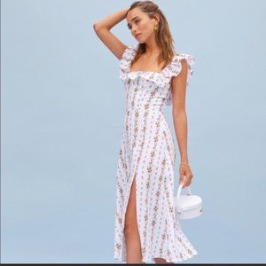 Reformation Amethyst Poppyseed Linen Dress size 4